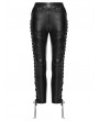 Punk Rave Black Gothic Punk Drawstring Leggings for Women