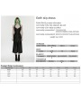 Punk Rave Black and Red Gothic Cyberpunk Zipper Split Halter Long Dress