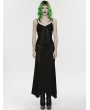 Punk Rave Black Gothic Punk Mesh Slip Fishtail Maxi Dress