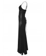 Punk Rave Black Gothic Punk Mesh Slip Fishtail Maxi Dress