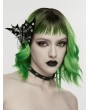 Punk Rave Black and Silver Spiked Punk Gothic Bat Bow Hairpin