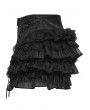 Punk Rave Black Gothic Ruffle Lace Layered Shorts for Women
