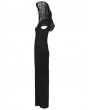 Punk Rave Black Elegant Gothic Nun Hooded Cape Fishtail Long Dress