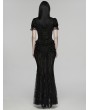 Punk Rave Black Gothic Rose Lace Layered Fishtail Skirt