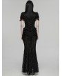Punk Rave Black Retro Gothic Short Sleeve Lace Shirt for Women