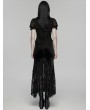 Punk Rave Black Gothic Velvet Lace Ruched Fishtail Skirt