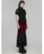 Punk Rave Black Gothic Decadent Sexy Short Puff Sleeve Shirt for Women