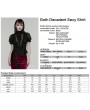 Punk Rave Black Gothic Decadent Sexy Short Puff Sleeve Shirt for Women