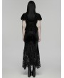 Punk Rave Black Gothic Gorgeous Rose Embossed Velvet Top for Women