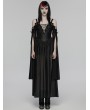 Punk Rave Black Sexy Gothic Off Shoulder Deep V-Neck Long Dress