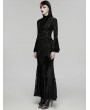 Punk Rave Black Elegant Gothic Retro Pattern Velvet Shirt for Women
