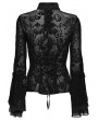 Punk Rave Black Elegant Gothic Retro Pattern Velvet Shirt for Women