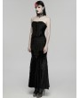 Punk Rave Black Gothic Sequin Embroidered Lace Velvet Fishtail Skirt