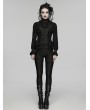 Punk Rave Black Gothic Embroidered Lace Visual Vest for Women
