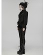Punk Rave Black Gothic Embroidered Lace Visual Vest for Women