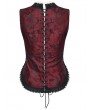 Punk Rave Black and Red Retro Gothic Palace Underbust Corset Vest for Women