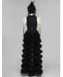 Punk Rave Black Gothic Ruffle V-Neck Drawstring Vest for Women