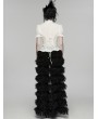 Punk Rave White Gothic Classical Ruffle Short Sleeve Shirt for Women