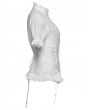 Punk Rave White Gothic Classical Ruffle Short Sleeve Shirt for Women