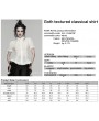 Punk Rave White Gothic Classical Ruffle Short Sleeve Shirt for Women