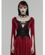 Punk Rave Black Gothic Beaded Embroidery Mesh Corset Waistband