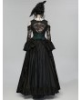 Punk Rave Black and Green Gothic Rose Bead Tassel Corset Waistband