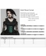 Punk Rave Black and Green Gothic Rose Bead Tassel Corset Waistband