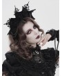 Devil Fashion Black Gothic Velevt Rose Beaded Chain Bat Wing Headband