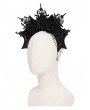 Devil Fashion Black Gothic Velevt Rose Beaded Chain Bat Wing Headband