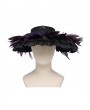 Devil Fashion Black and Purple Gothic Lace Feather Victorian Hat