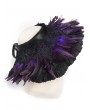 Devil Fashion Black and Purple Gothic Lace Feather Victorian Hat