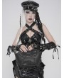 Devil Fashion Black Gothic Punk Leather Chained Shoulder Bag