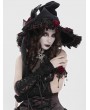Devil Fashion Black and Red Retro Gothic Rose Pointy Witch Hat
