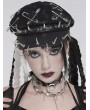 Devil Fashion Black Gothic Punk Rivet Spiked Pin Hat with Rings