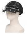 Devil Fashion Black Gothic Punk Rivet Spiked Pin Hat with Rings