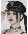 Devil Fashion Black Gothic Punk Skeleton Spike Studded Hat