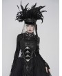 Devil Fashion Black Gothic Punk Metal Irregular Leather Spliced Girdle