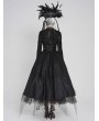 Devil Fashion Black Gothic Punk Metal Irregular Leather Spliced Girdle