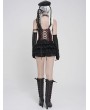 Devil Fashion Dark Red Gothic Punk Spiked Leather Corset Top for Women
