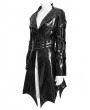 Devil Fashion Black Gothic Punk Batwing Hem Leather Jacket for Women