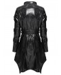 Devil Fashion Black Gothic Punk Batwing Hem Leather Jacket for Women