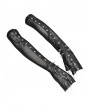 Devil Fashion Black Gothic Punk Spike Studded Mesh Long Gloves
