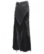 Devil Fashion Black Gothic Distressed Eyelet Punk Wide Leg Pants for Women