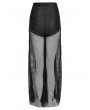 Devil Fashion Black Gothic Punk Chained Mesh Perspective Pants for Women
