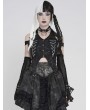 Devil Fashion Black Gothic Punk Halter Off-Shoulder Irregular Top for Women