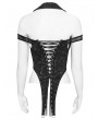 Devil Fashion Black Gothic Punk Halter Off-Shoulder Irregular Top for Women