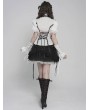 Devil Fashion White Retro Gothic Ruffles Lace Beaded Short Sleeve Shirt for Women