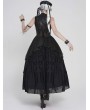 Devil Fashion Black Gothic Cyberpunk Pattern Sleeveless Maxi Dress