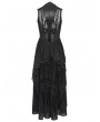 Devil Fashion Black Gothic Cyberpunk Pattern Sleeveless Maxi Dress