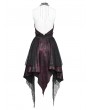 Devil Fashion Black and Red Sexy Gothic Halter Cut Out Irregular Ruffle Dress